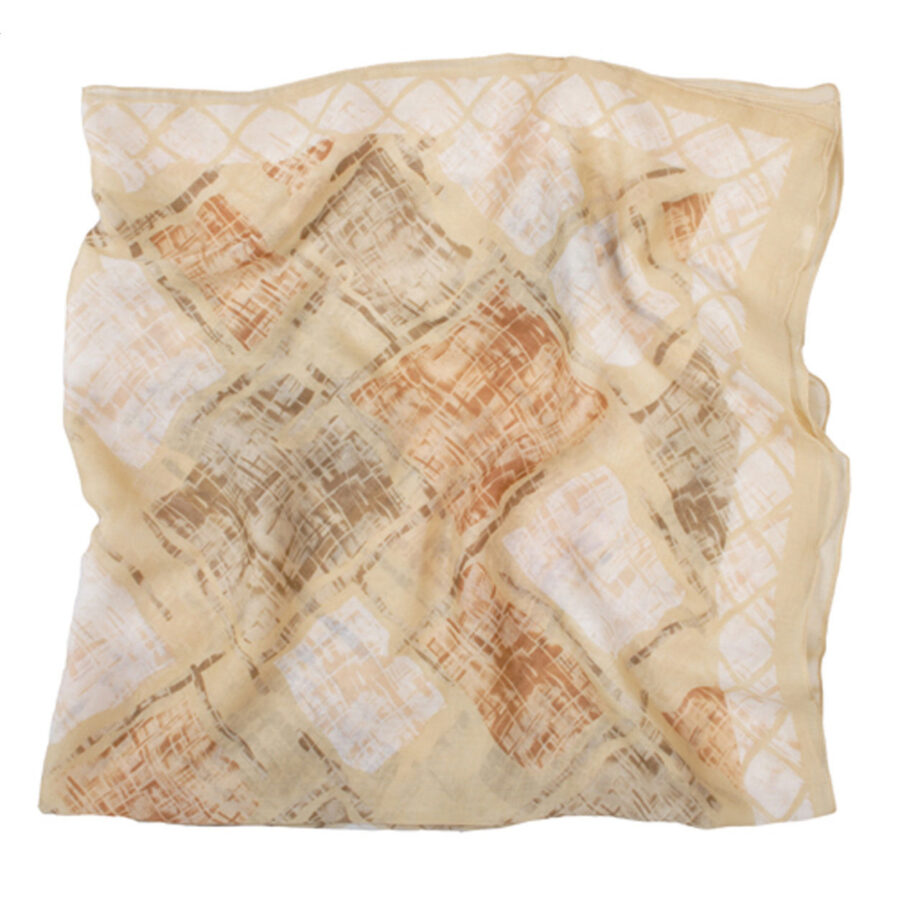 Ladies scarf, 90×90, brown Detty
