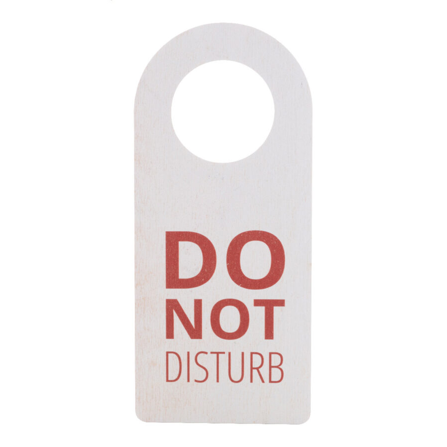Custom door hanger Disturb Wood