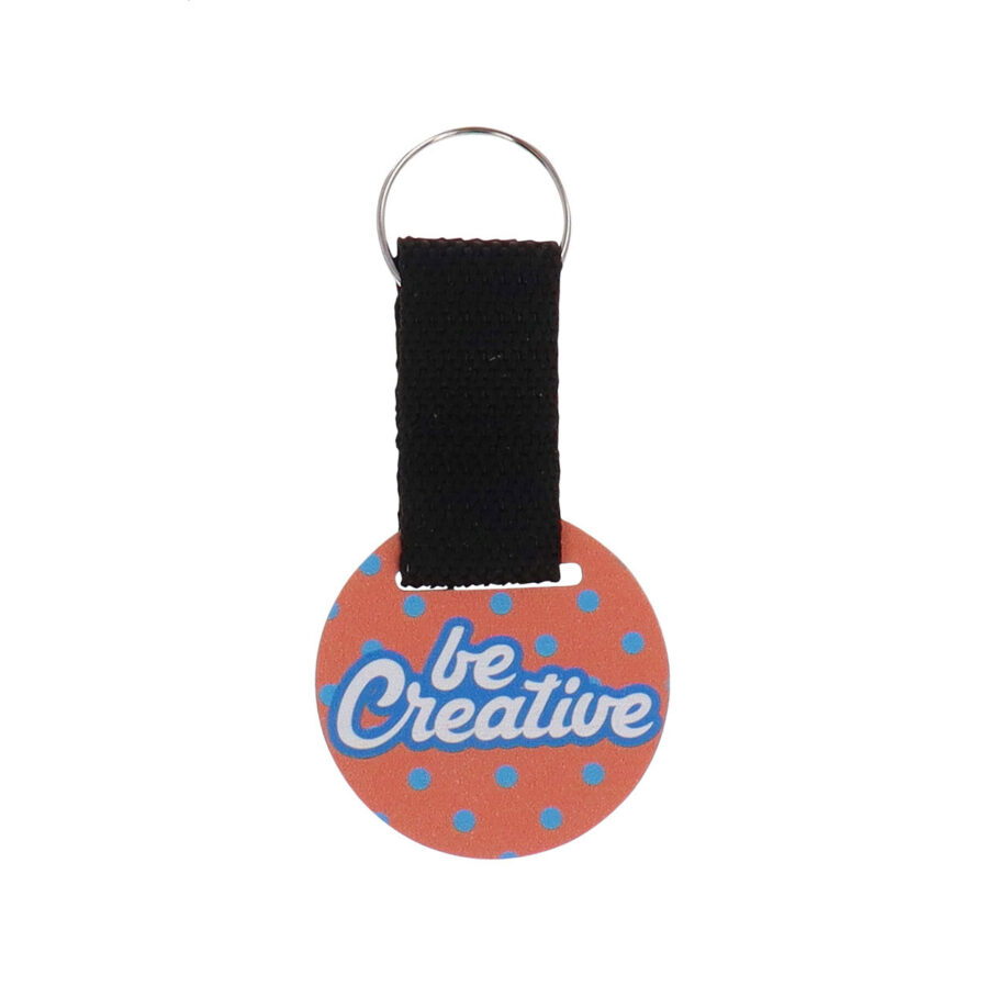 Custom keyring, round Woody Strap