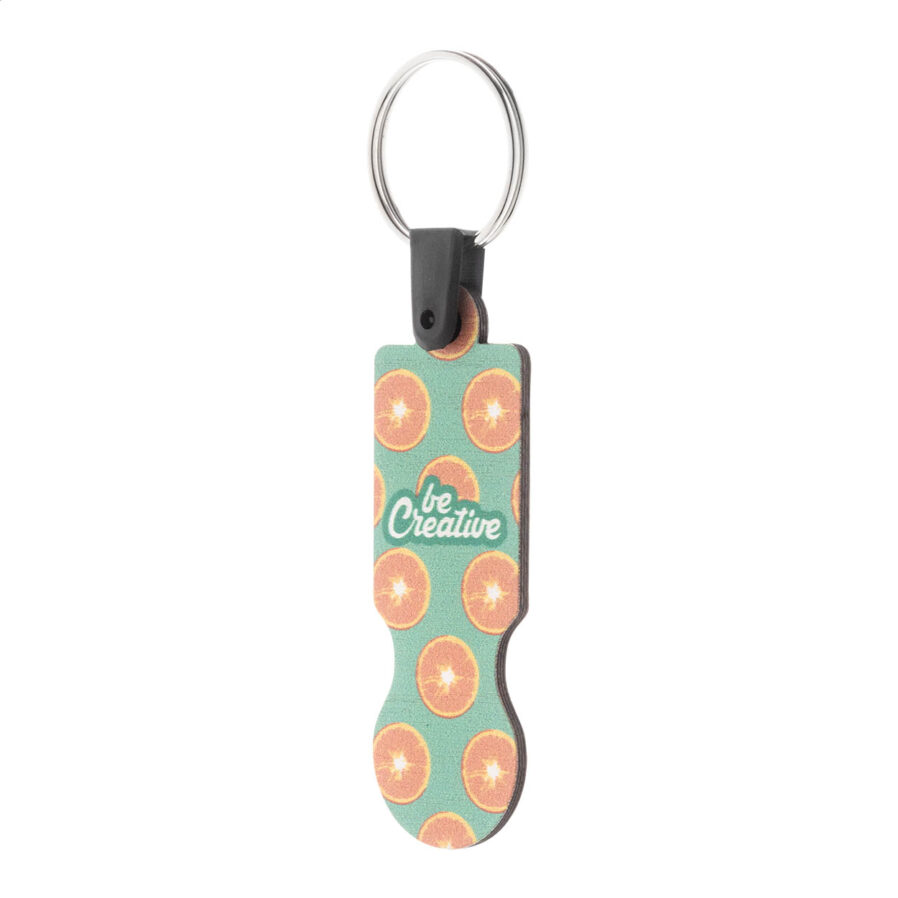 Trolley coin keyring ColoCart Wood