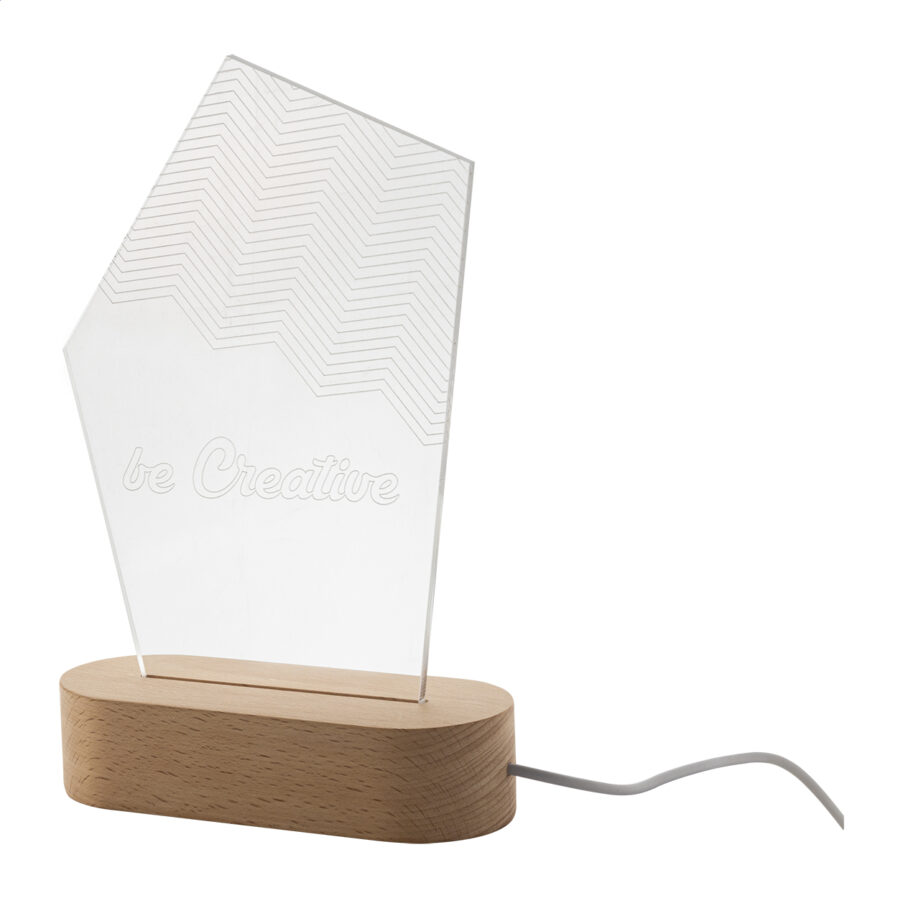 LED light trophy, pentagon Woodify
