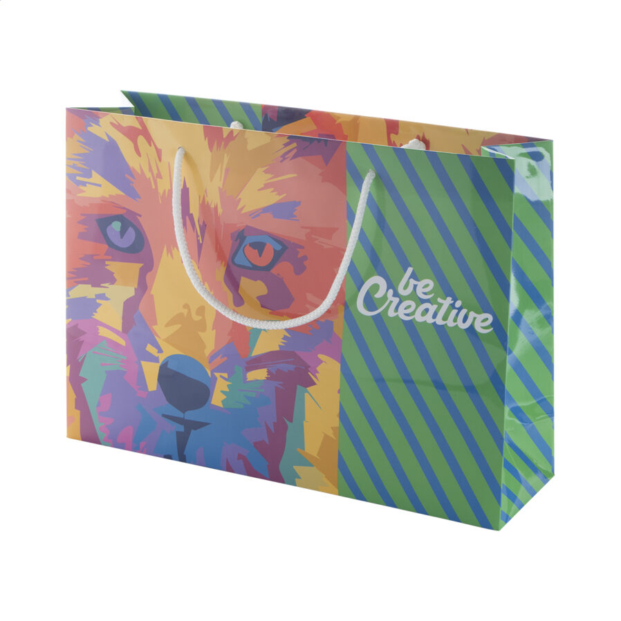 Custom made paper shopping bag, horizontal CreaShop H