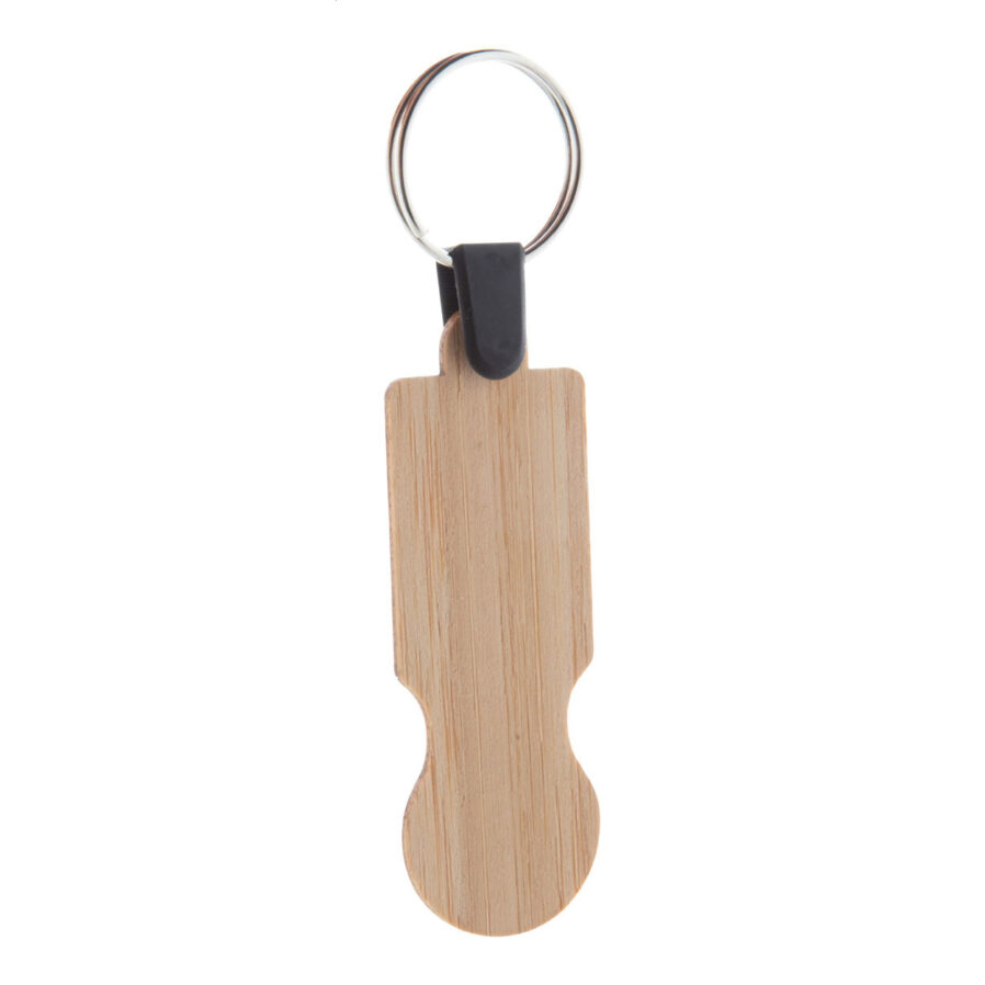 Bamboo trolley coin keyring BooCart EU
