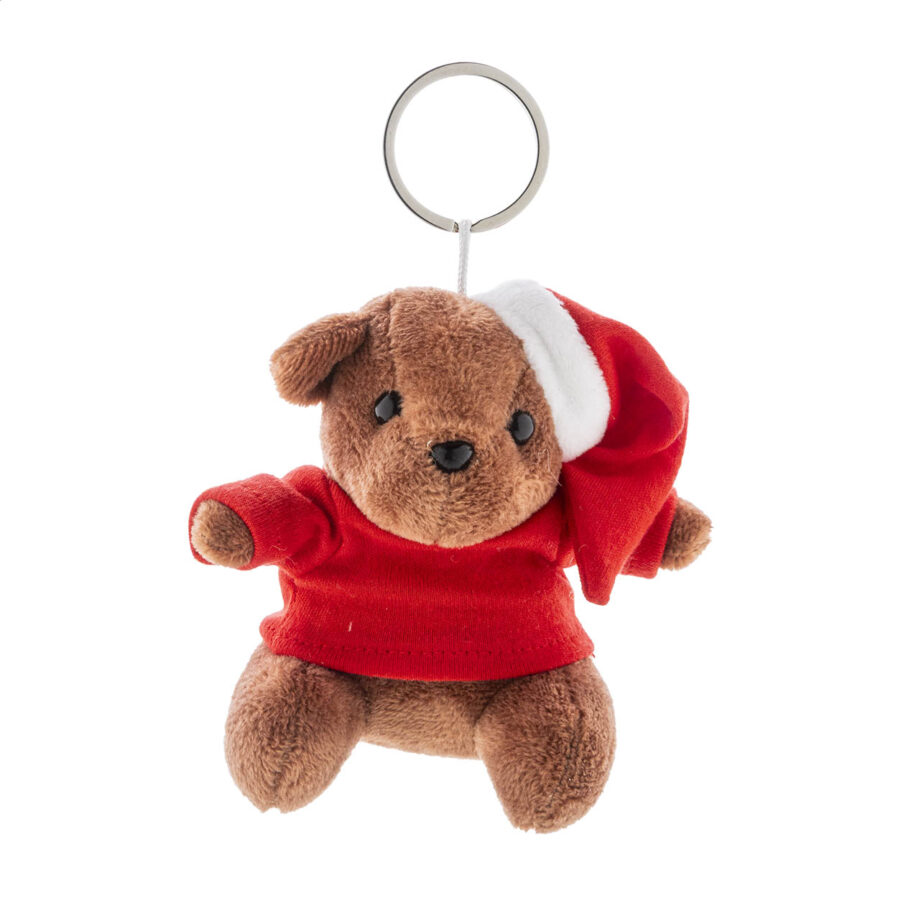 Plush Christmas teddy bear keyring Julnalle
