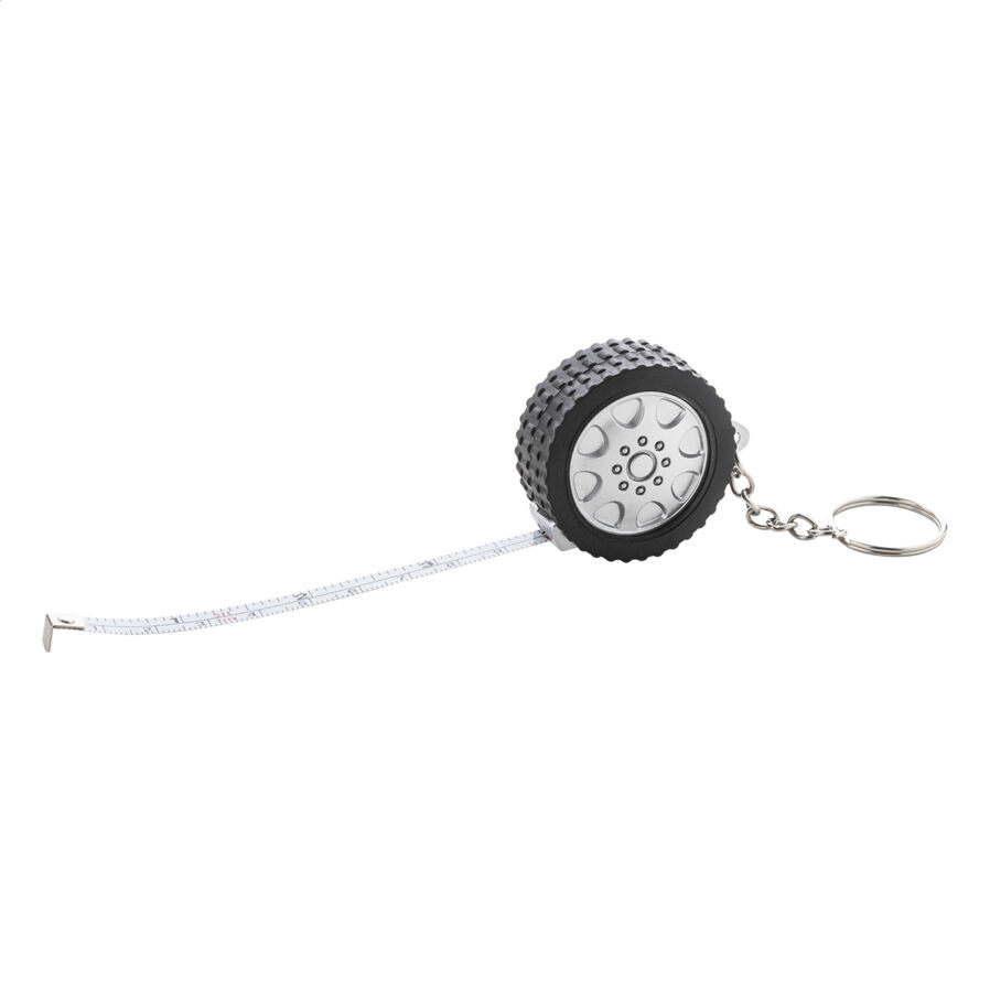 Keyring with tape measure Wheel