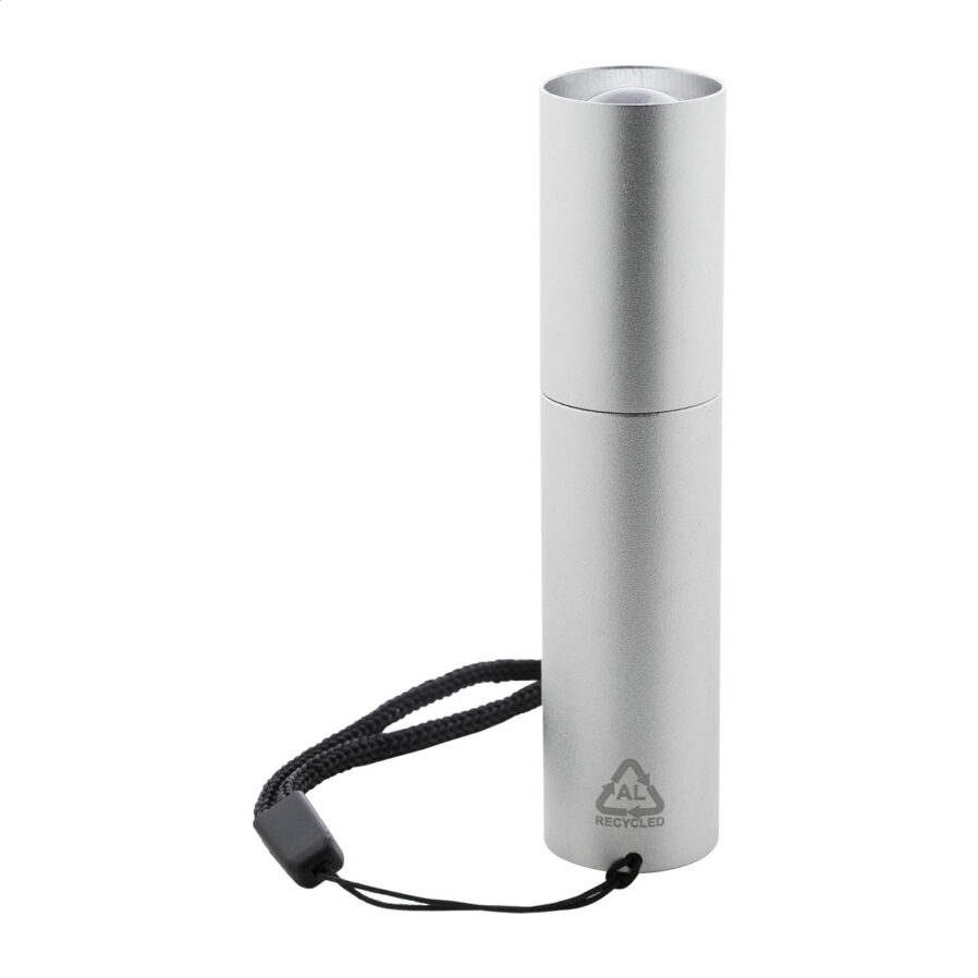 Recycled aluminium rechargeable torch Chargelight Tone